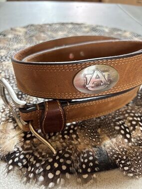Auburn Tigers brown leather belt